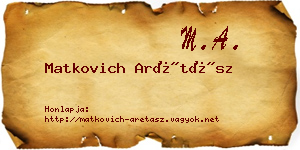 Matkovich Arétász névjegykártya